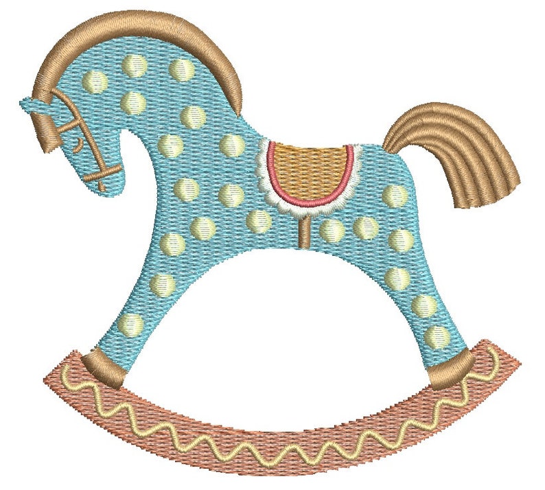 Hobbyhorse Kids Rocking Horse Applique Machine Embroidery Etsy Australia
