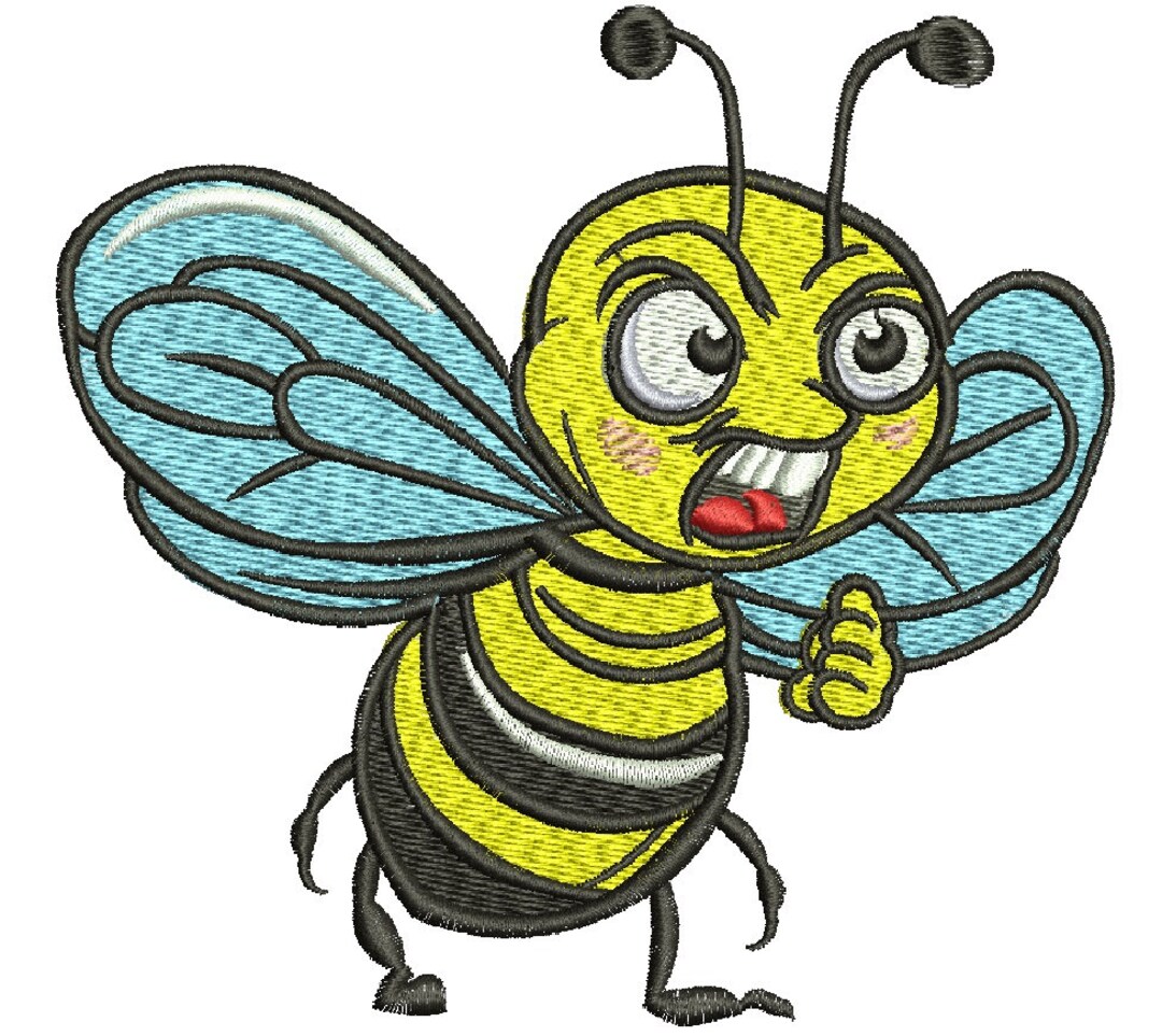 Angry Bee Wasp Hornet Machine Embroidery Design - Etsy