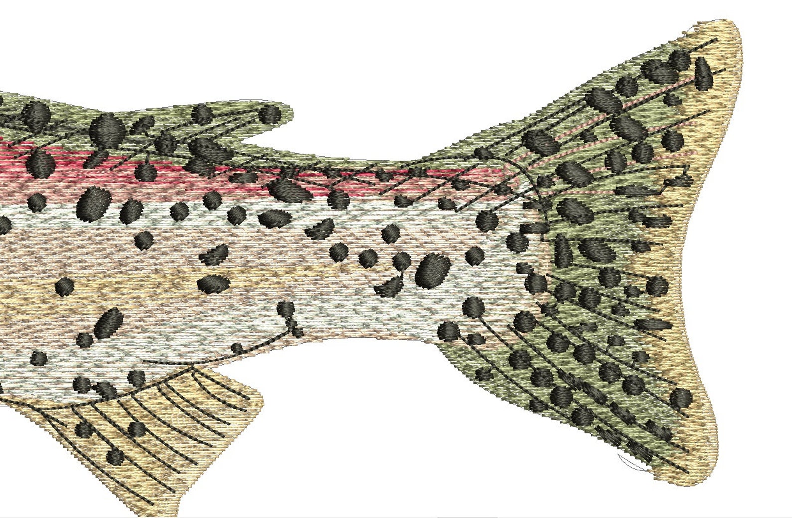 Cutthroat Trout Fisherman Embroidery Design Etsy