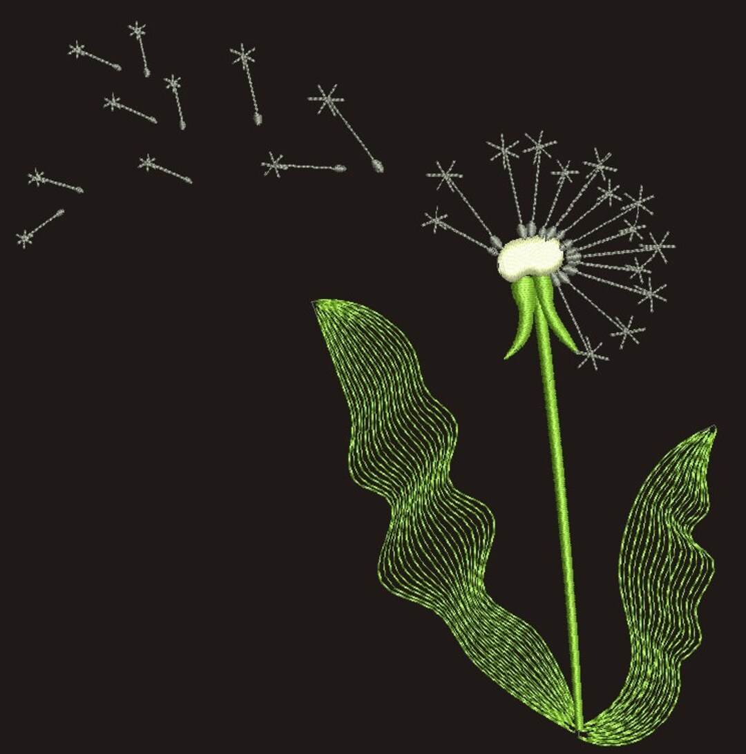 Dandelion Machine Embroidery Designs Three Sizes Etsy