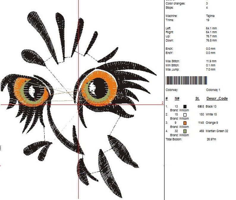 Owl eyes machine embroidery design instantly download  etsy