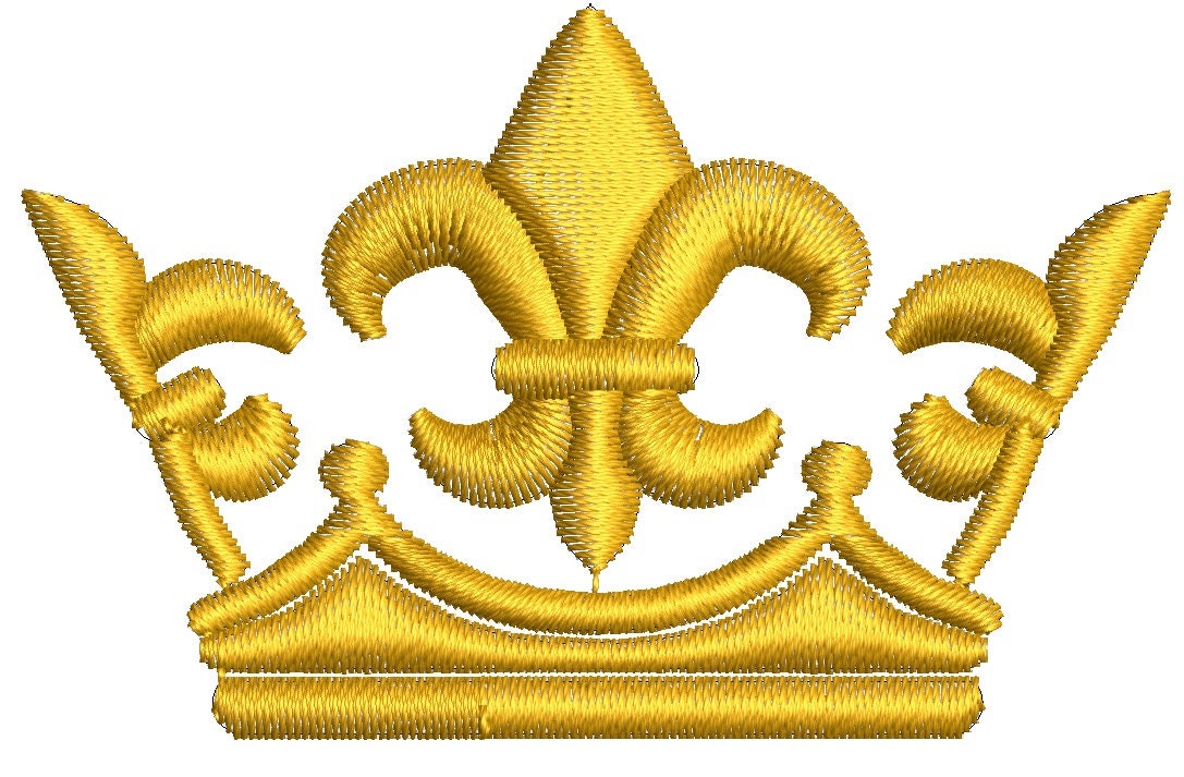 Gold crown with fleur de lis and a laurel wreath with stylized | Etsy