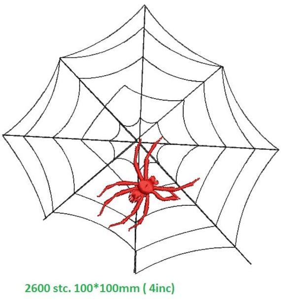Araignée sur une toile d'araignée motif de broderie Machine deux tailles -   France