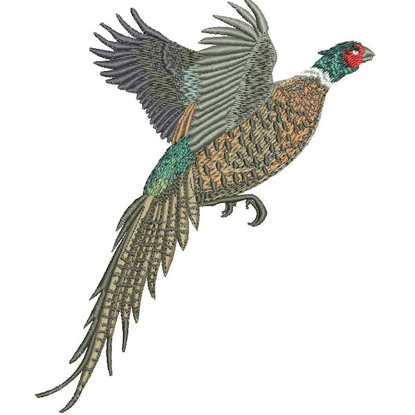 Pheasant Flying  Machine Embroidery Design instant download