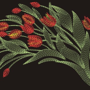 Borduurontwerpen tulpenmachine - drie maten