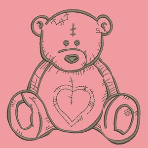 teddy bear embroidery, three sizes  - Machine Embroidery Design