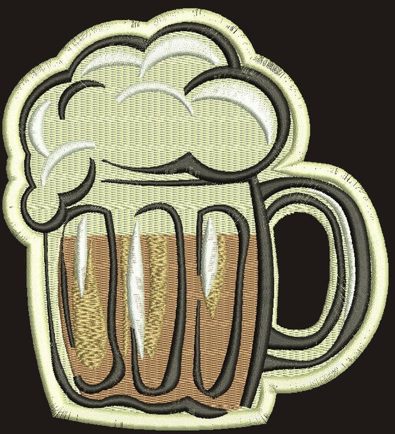 Beer Mug Machine Embroidery Design 4 Sizes Etsy