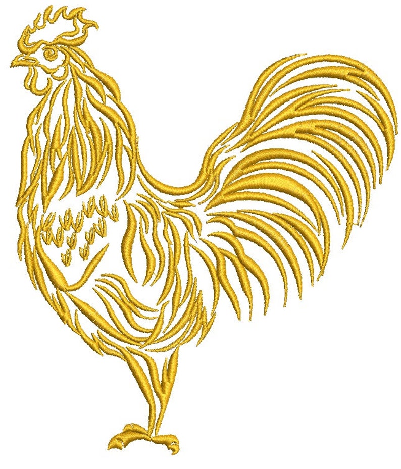 Rooster Machine Embroidery Design Etsy