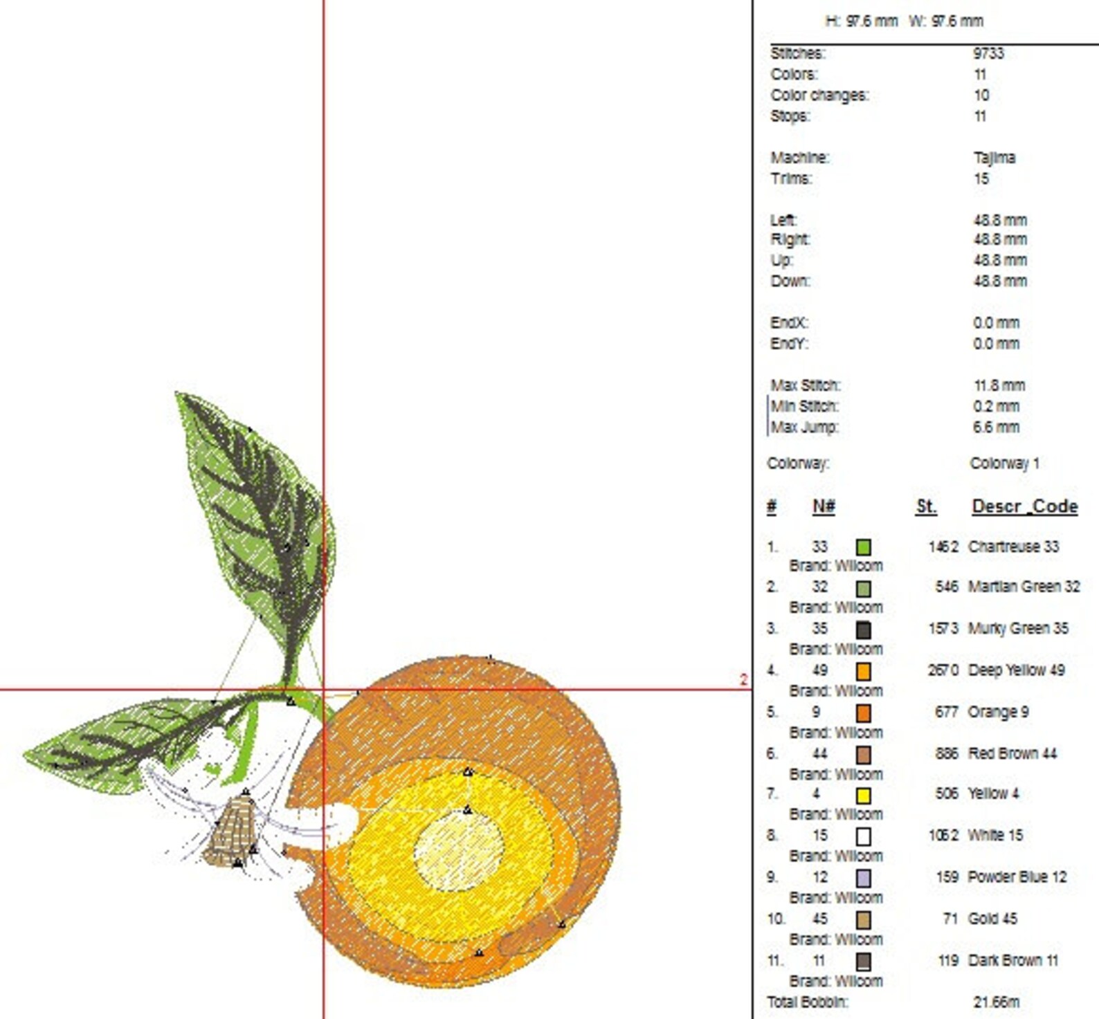 Orange embroidery machine embroidery design  etsy