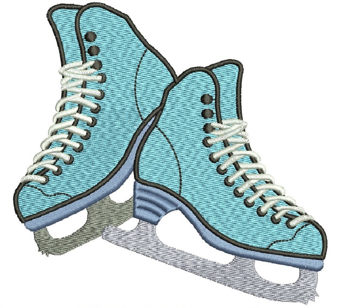Ice Skates Machine Embroidery Design Etsy