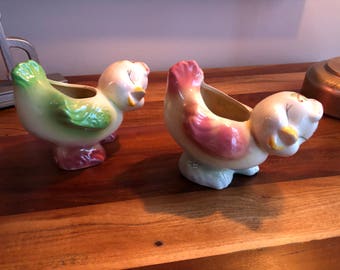 Vintage Bird Planters