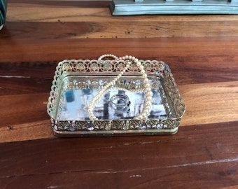 Small Mirrored Vanity Tray