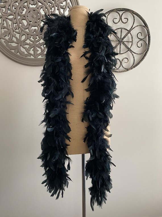 vintage black feather boa Gem