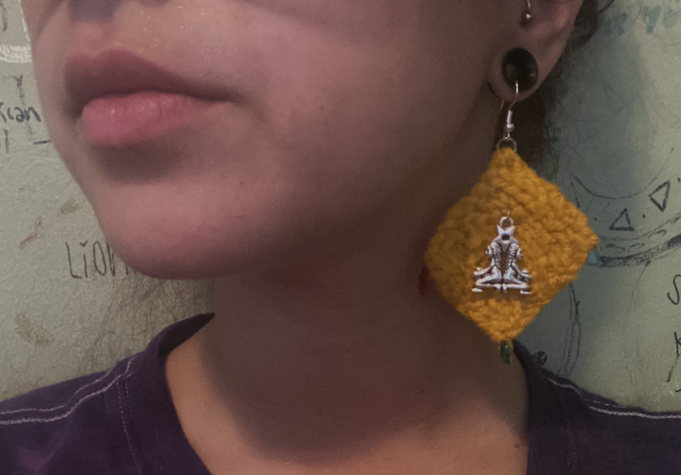 Gemini-themed Knit Earrings With Colorful Agate - Etsy