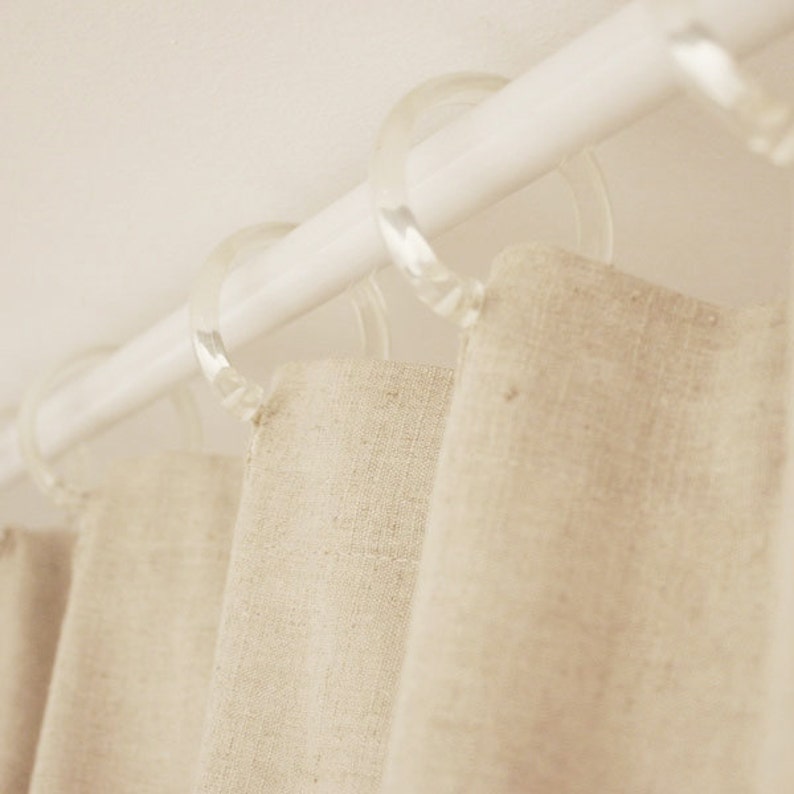 72w X 72h Organic Hemp Linen Shower Curtain Etsy