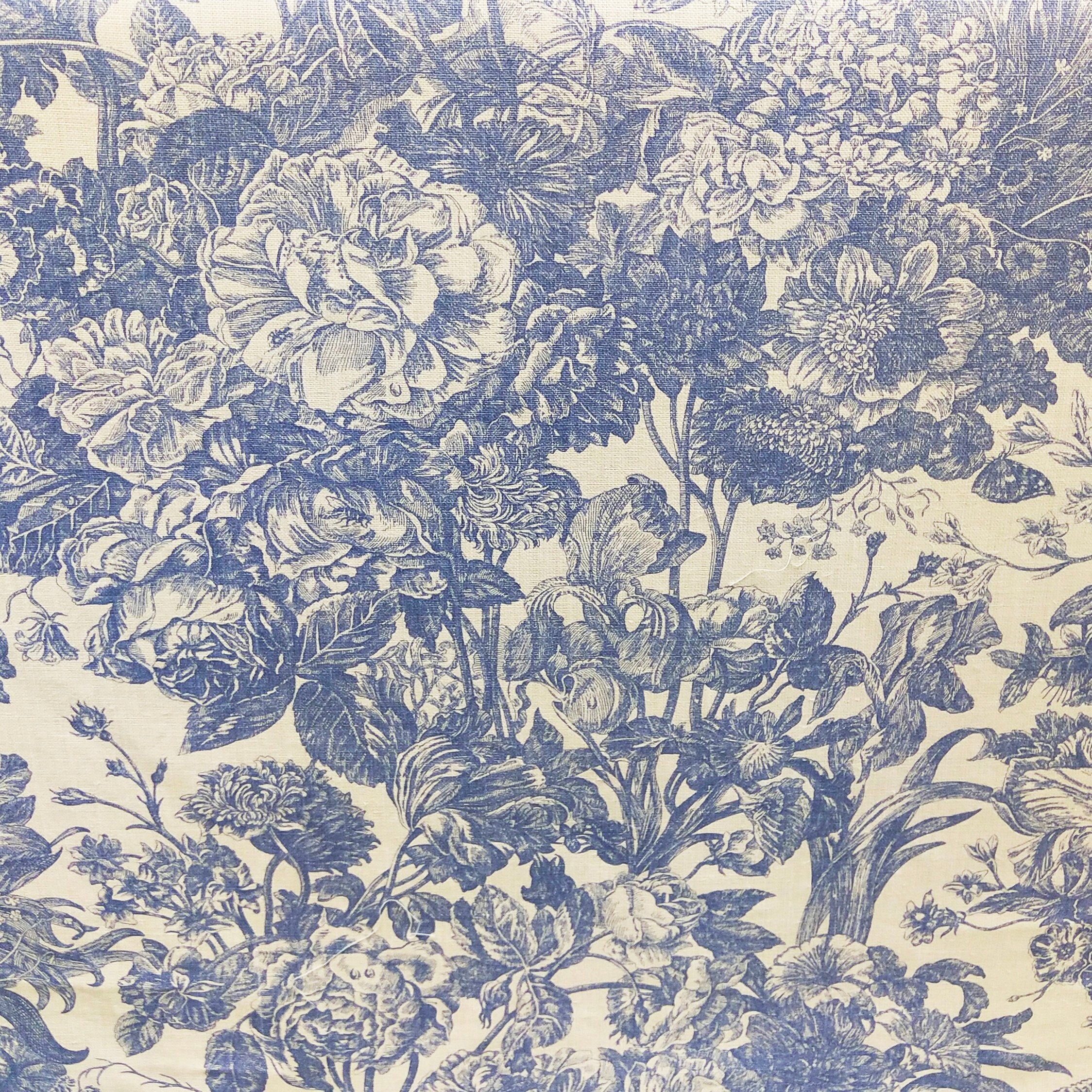 Vintage Botanical Print Linen Curtain Fabric Etsy