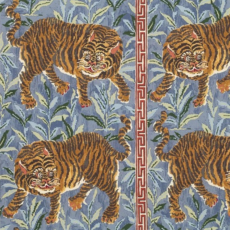 Tiger Tiger Cotton / Linen Print Fabric Jim Thompson No. 9 Etsy