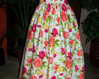 Wedding or Anywhere you want. Great for Parties Formal Wear bridal Shower BEAUTIFUL FLORAL COTTON Maxi Skirt For All Occasions