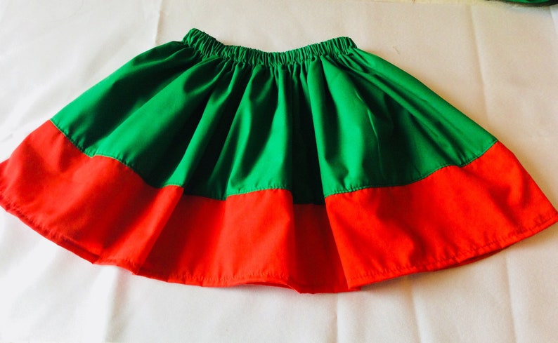 Christmas skirts. PRETTY KIDS SKIRT, Red and green skirt Red skirt Little kids Skirt,Great Gift Idea, Pretty Little Skirt, image 2