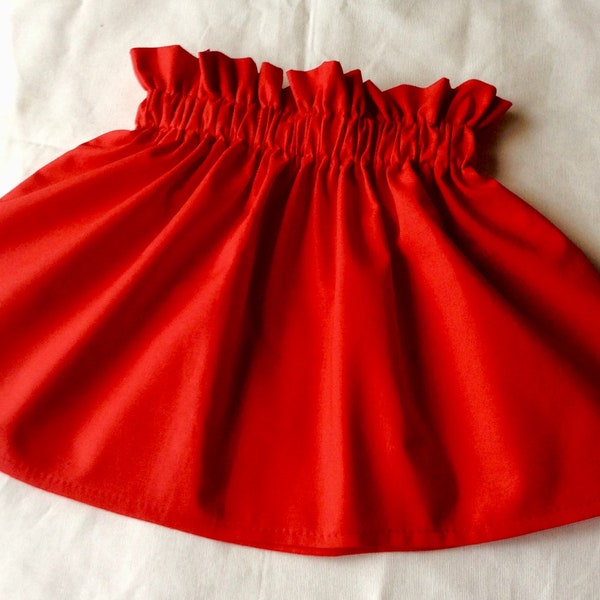 BEAUTIFUL Ruffled Top  KIDS SKIRT, Red ruffled top waistband Skirt. Pretty Skirt,  holiday skirt