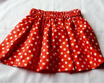 Sale. MINNIE MOUSE INSPIRED Skirt, Polka dot Minnie Skirt, Red, Great Gift Idea, Pretty Skirt, Birthday skirt, Minnie inspired skirt.