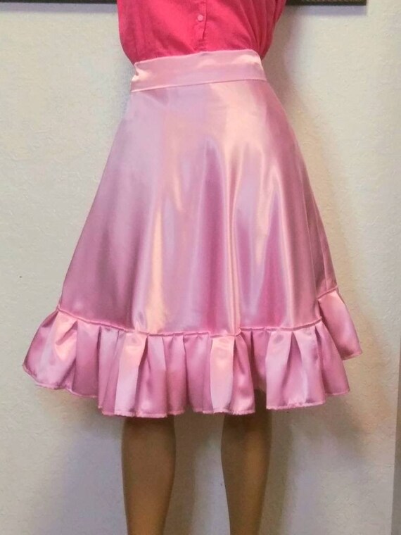 スカート SAINT LAURENT SKIN PINK CREPE SKIRT Iconic Vintage 1976/1977 Yves SAINT LAURENT Russian