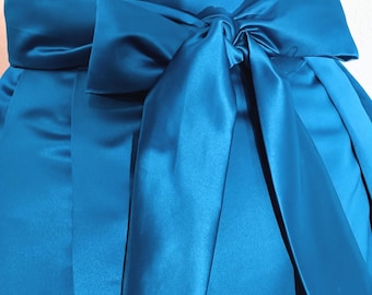 Satin Knife Pleat Maxi Skirt, Custom Made to Order
