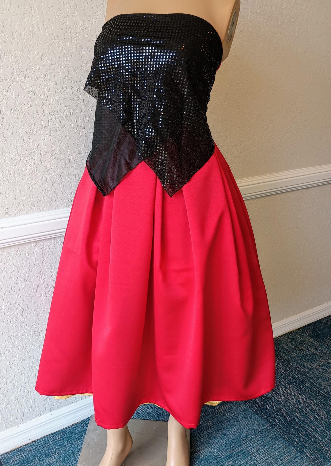 Ladies Wedding Dress Bridal Red Midi Skirt