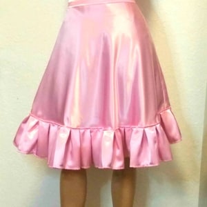 Pink Crepe Back Satin Circle Skirt, Custom Made to Order