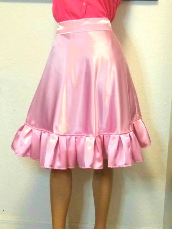 Beautiful Pink Crepe Back Satin Circle Skirt for ALL