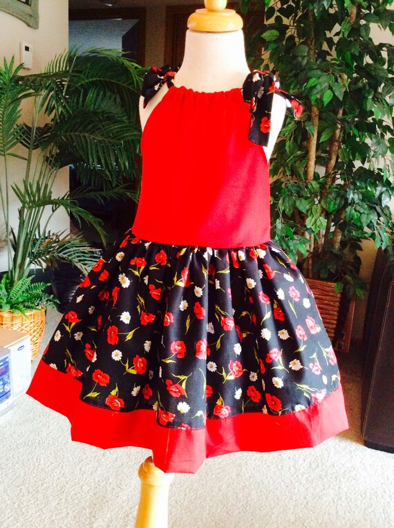 red and black little girl dresses