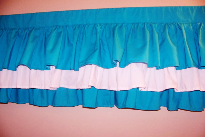 TURQUOISE VALANCE Tiers Valance 3 Tiers 42 x 16 inches Etsy