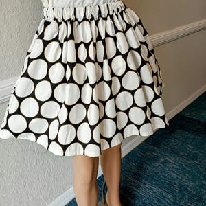 Polka Dot Mini Skirt, Black and White, Summer Style