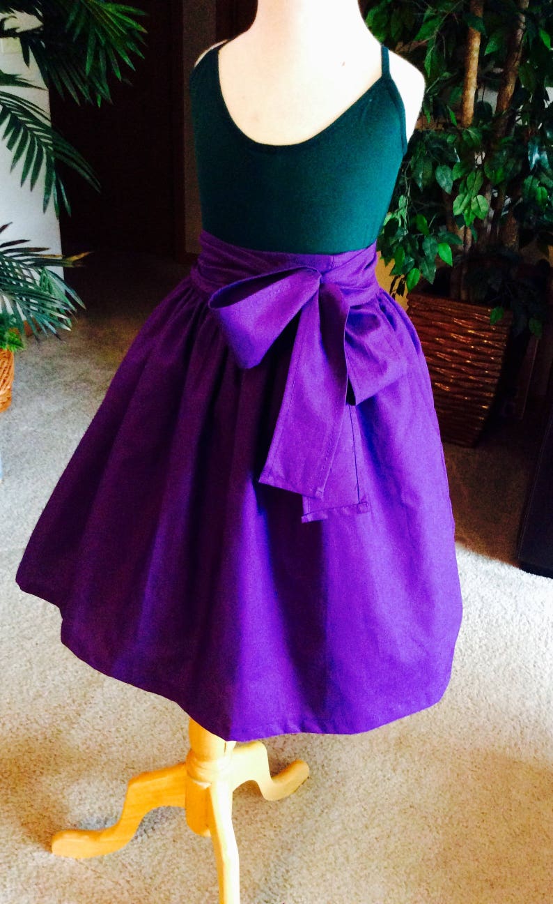 Midi/Mini Sashed PURPLE skirt for girls. For graduation Etsy