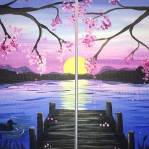 Couples Lake View Paint Date In A Box Weddings/Birthdays/Paint and Sip/Girls Night/Date Night/Homeschool Art/Gift