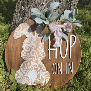 Decorative Door Hanger  Easter Decor Bunny Home Decor