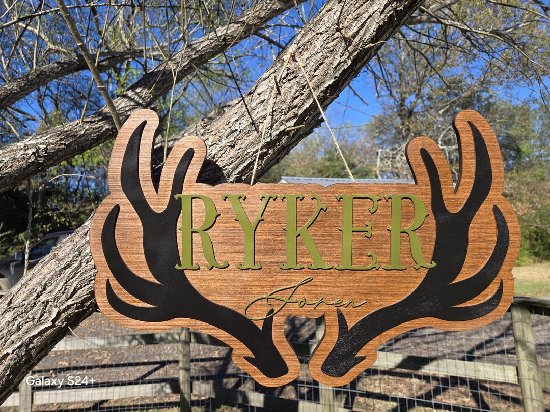 Personalized Deer Antler Name Sign: Hunting Nursery Decor - Etsy