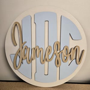 Monogram Nursery Wall Decor Hospital Door Hanger Baby Name Sign Baby Shower