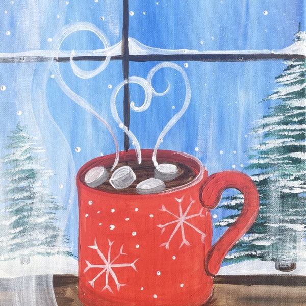 Hot Cocoa Paint Party Make it a Date Paint Party Birthdays/Paint and Sip/Girls Night/Date Night/Couples/Date with Dad/Date with Mom