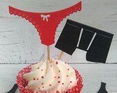 Lingerie Hen Party Cupcake Toppers x8, Hen do Cake Topper, Bachelorette Toppers, Hen Party Cup Cake Picks, Bridal Shower Cupcake Toppers