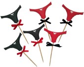 Lingerie Hen Party Cupcake Toppers x8, Hen do Cake Topper, Bachelorette Toppers, Hen Party Cup Cake Picks, Bridal Shower Cupcake Toppers