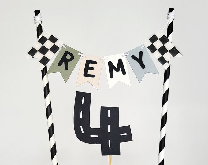 Checkerd Flag Topper Racing Car Cake Topper, Checkered Flag Cake Bunting, Chequered Flag ...