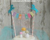 Unicorn Cake Topper, Unicorn Cake Bunting, Personalised Unicorn Birthday Cake Topper, Fairy Birthday, Unicorn Party, Rainbow Cake Topper