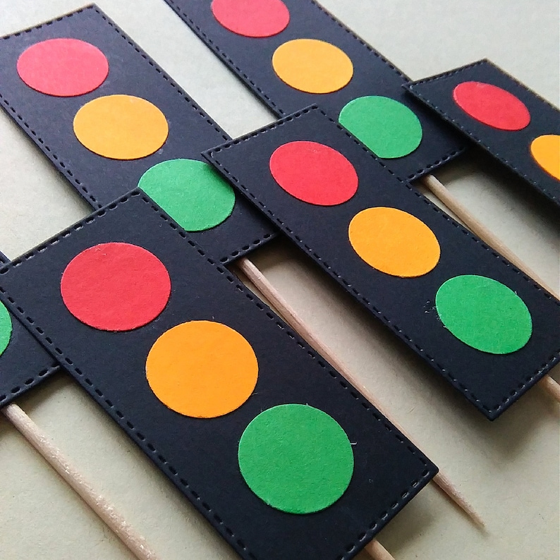 Traffic Lights Cake Toppers Transport Theme Cake Toppers Etsy UK