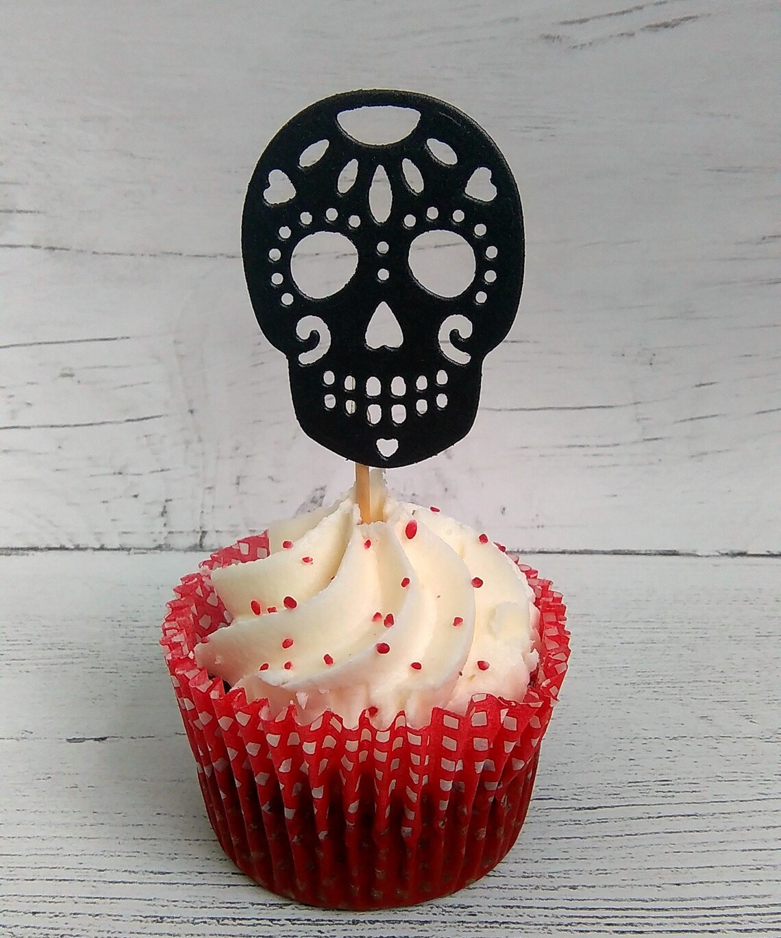 Sugar Skull Cupcake Toppers Day of the Dead Cake Toppers Dia - Etsy UK