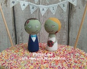 Zombie Wedding, Zombie Couple, Alternative Cake Topper, Zombie Bride, Zombie Groom, Themed Wedding Topper, Zombie Cake Toppers, Peggie Lane