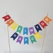 Rainbow Cake Bunting Cake Topper Personalised - Etsy UK
