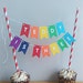 Rainbow Cake Bunting Cake Topper Personalised - Etsy UK