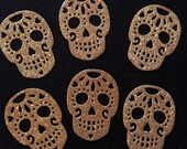 Sugar Skull Cupcake Toppers, Day of the Dead Cake Toppers, Dia de los Muertos Cake Topper, Halloween cupcake picks, Skull Toppers
