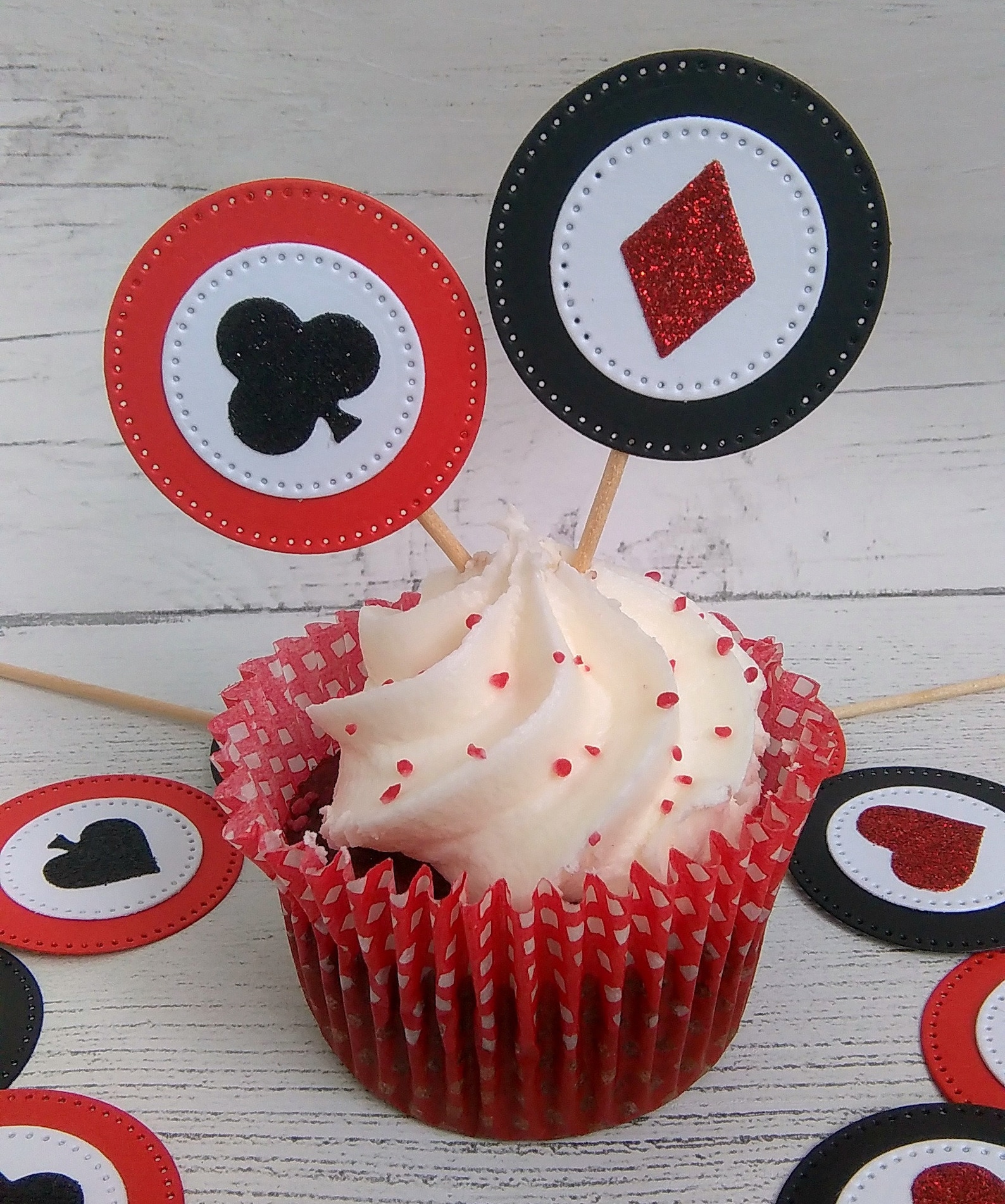 Poker Cupcake Toppers Casino Cupcake Toppers Casino Theme Etsy UK